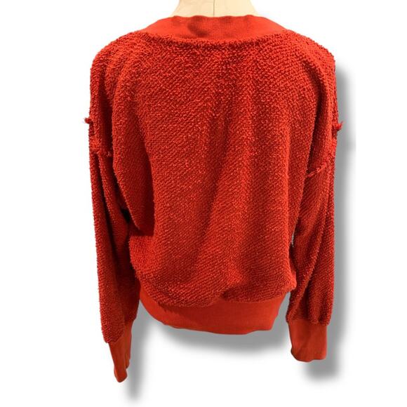 Medium t.la Anthropologie Red V-Neck Sweater Womens - Picture 6 of 9
